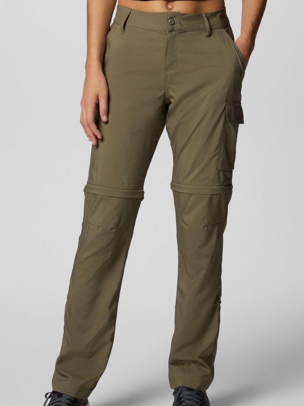 Columbia Titanium Convertible Cargo Hiking Pants Women's 12 Long Green 35x31